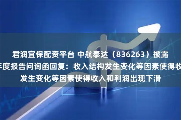 君润宜保配资平台 中航泰达（836263）披露对北交所2024年年度报告问询函回复：收入结构发生变化等因素使得收入和利润出现下滑